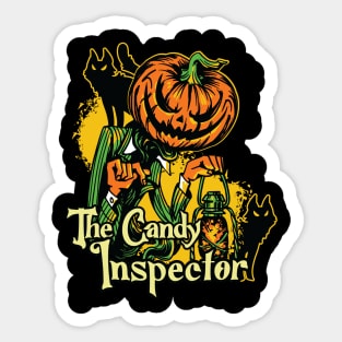 Candy Inspector Halloween Pumpkin Design Sticker